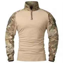 Camisa táctica de combate ripstop para hombre, manga larga