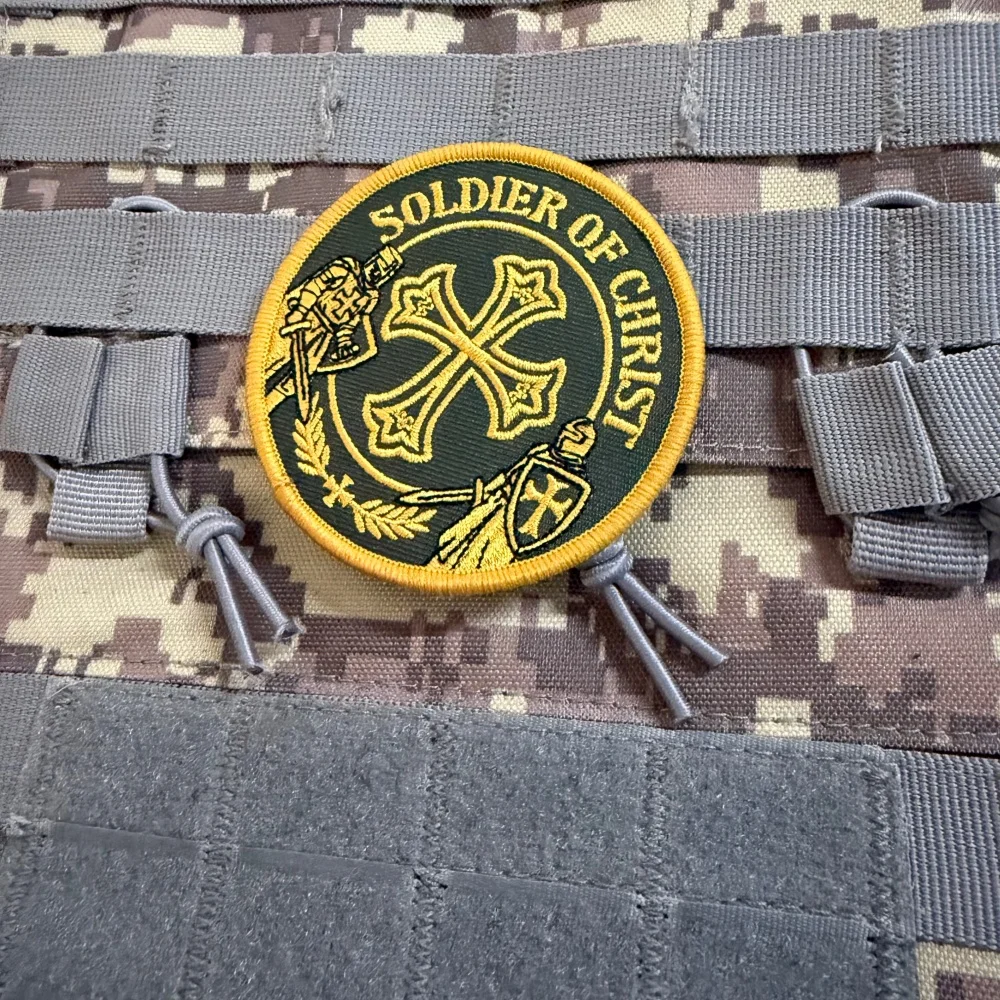 Parche táctico bordado Cruz caballero medieval con velcro insignia