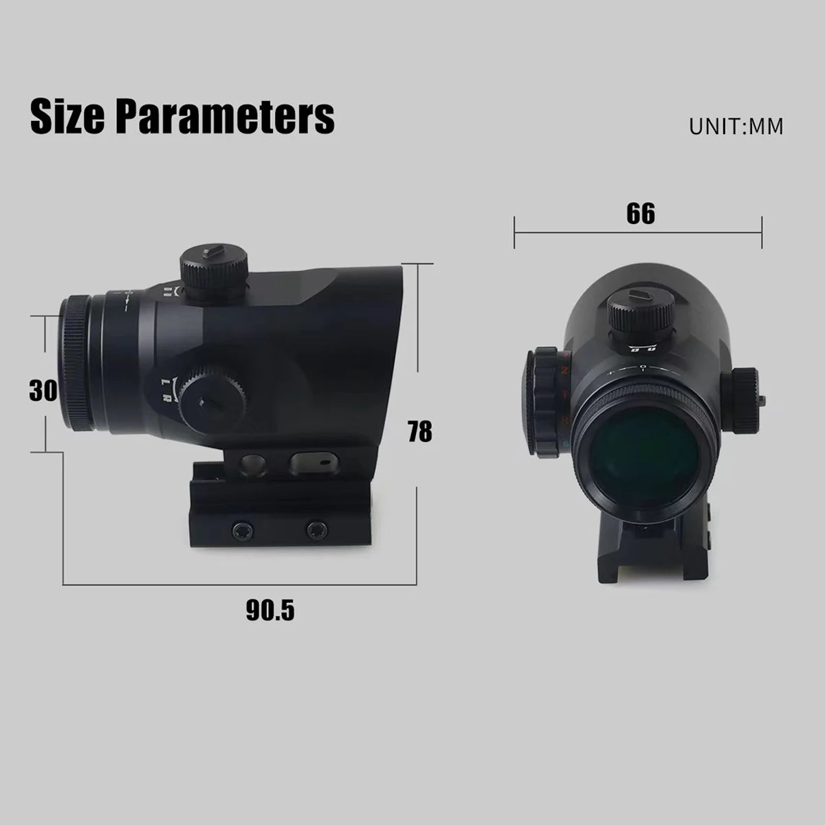 Mira táctica compacta 1x20R5 con colimador rojo‑verde y ajuste - imagen 5