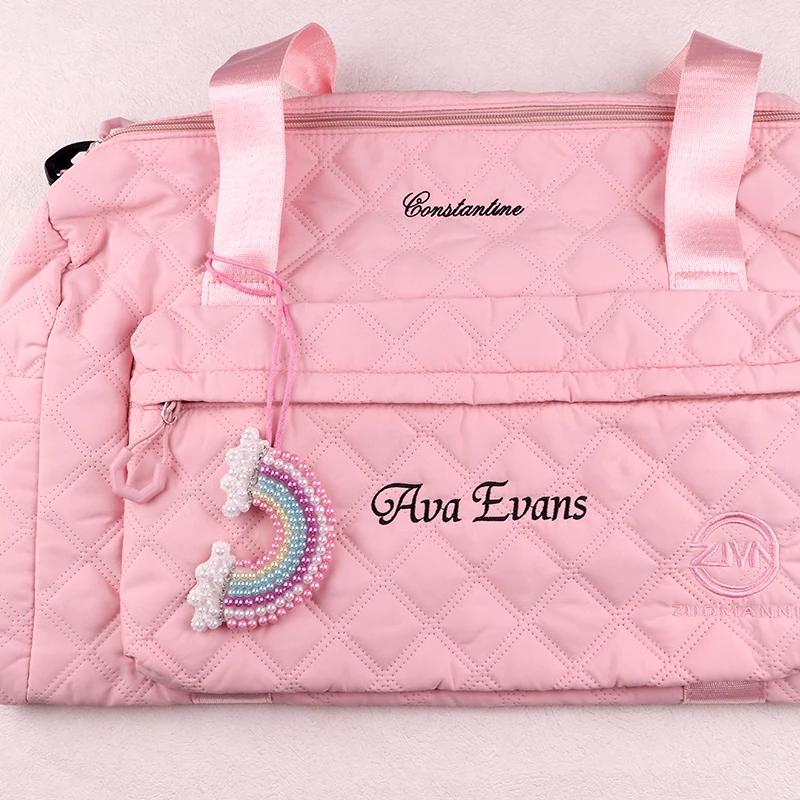 Llavero colgante cuentas de cristal con dije para mochila, rosa - imagen 3