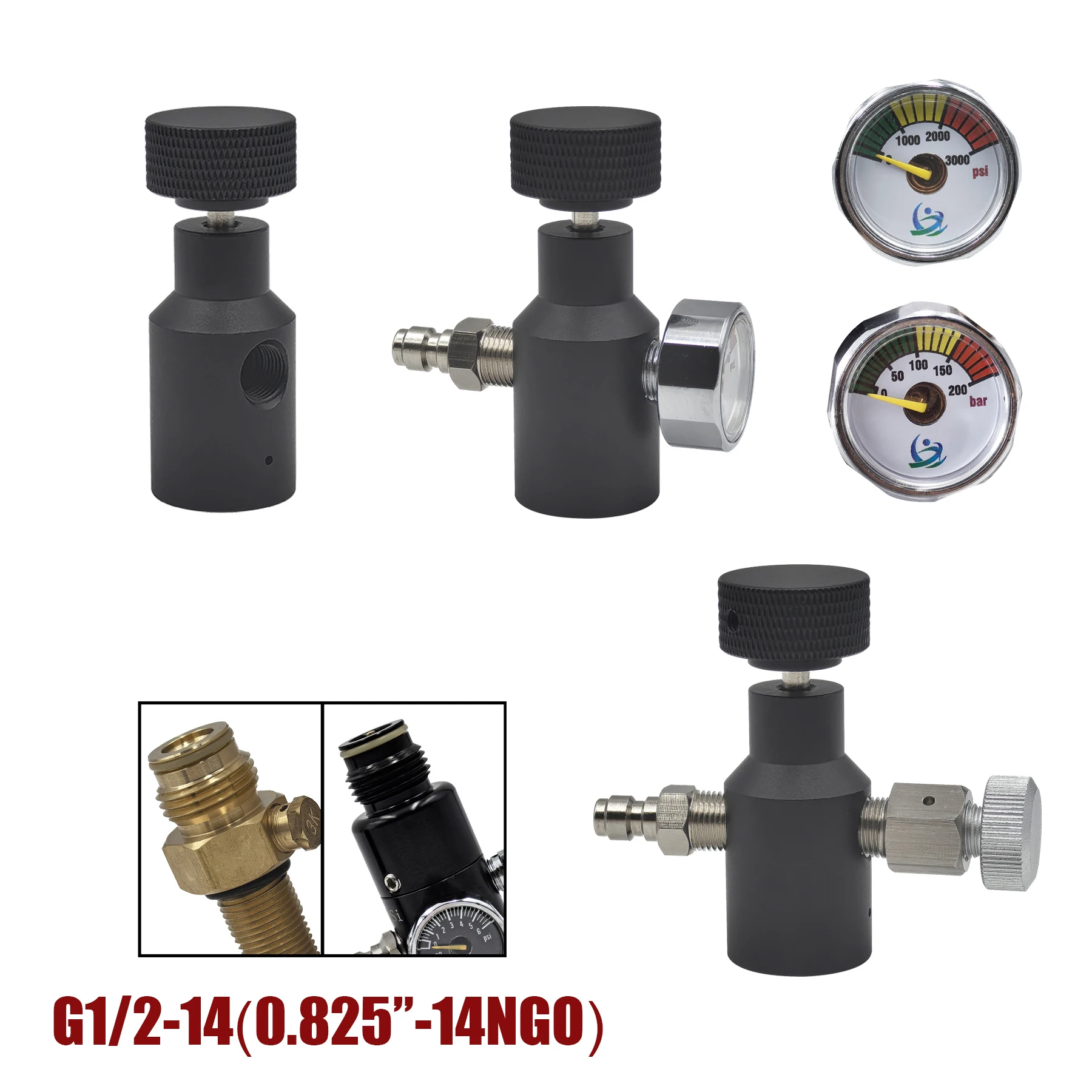 Adaptador HPA universal con válvula de carga y encendido/apagado - imagen 5