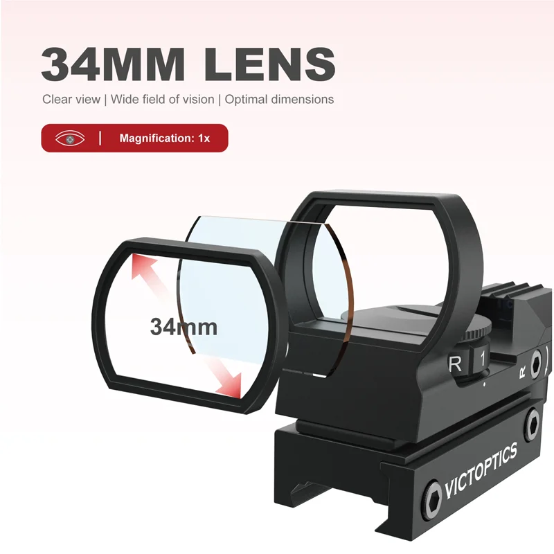 Vicoptics Mira holográfica punto rojo colimador réflex para rifle - imagen 4