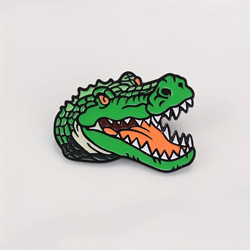Broche de cocodrilo estilo antiguo en aleación tipo insignia - imagen 5