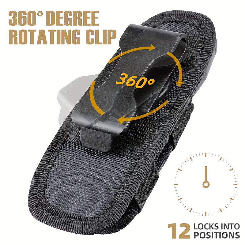 Bolsa para linterna táctica para cinturón - funda giratoria 360 grados - imagen 2