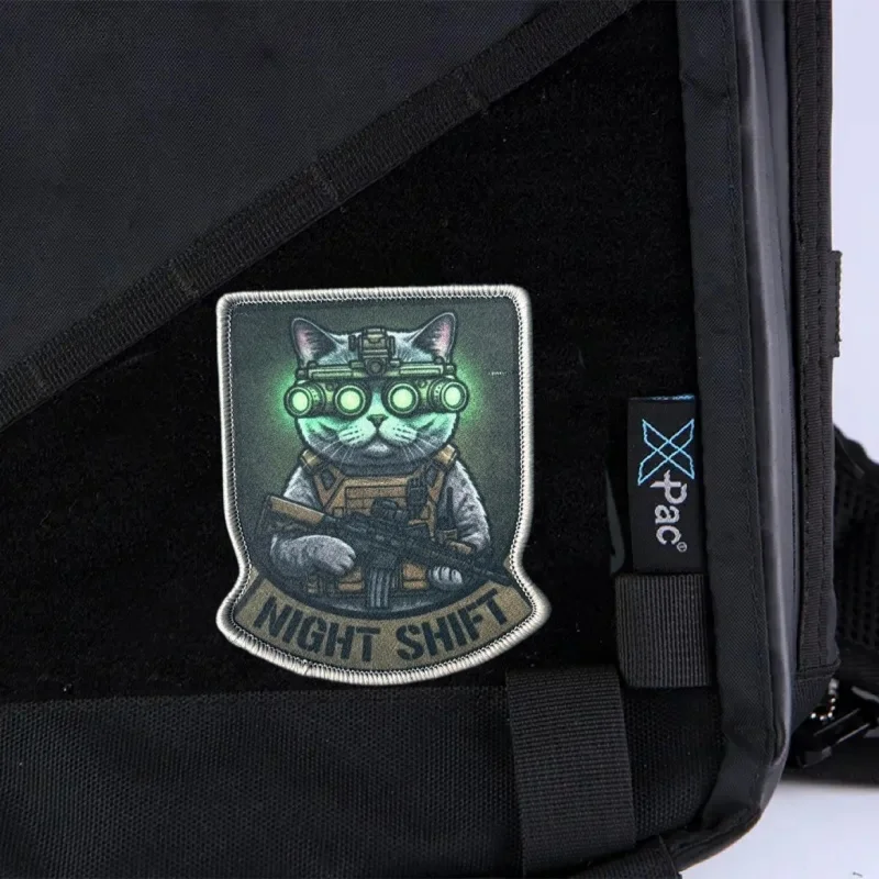 Parche táctico velcro gato guardia nocturna, moral - imagen 4
