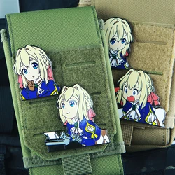 Parche metálico bordado Violet Evergarden MOLLE compatible para mochila