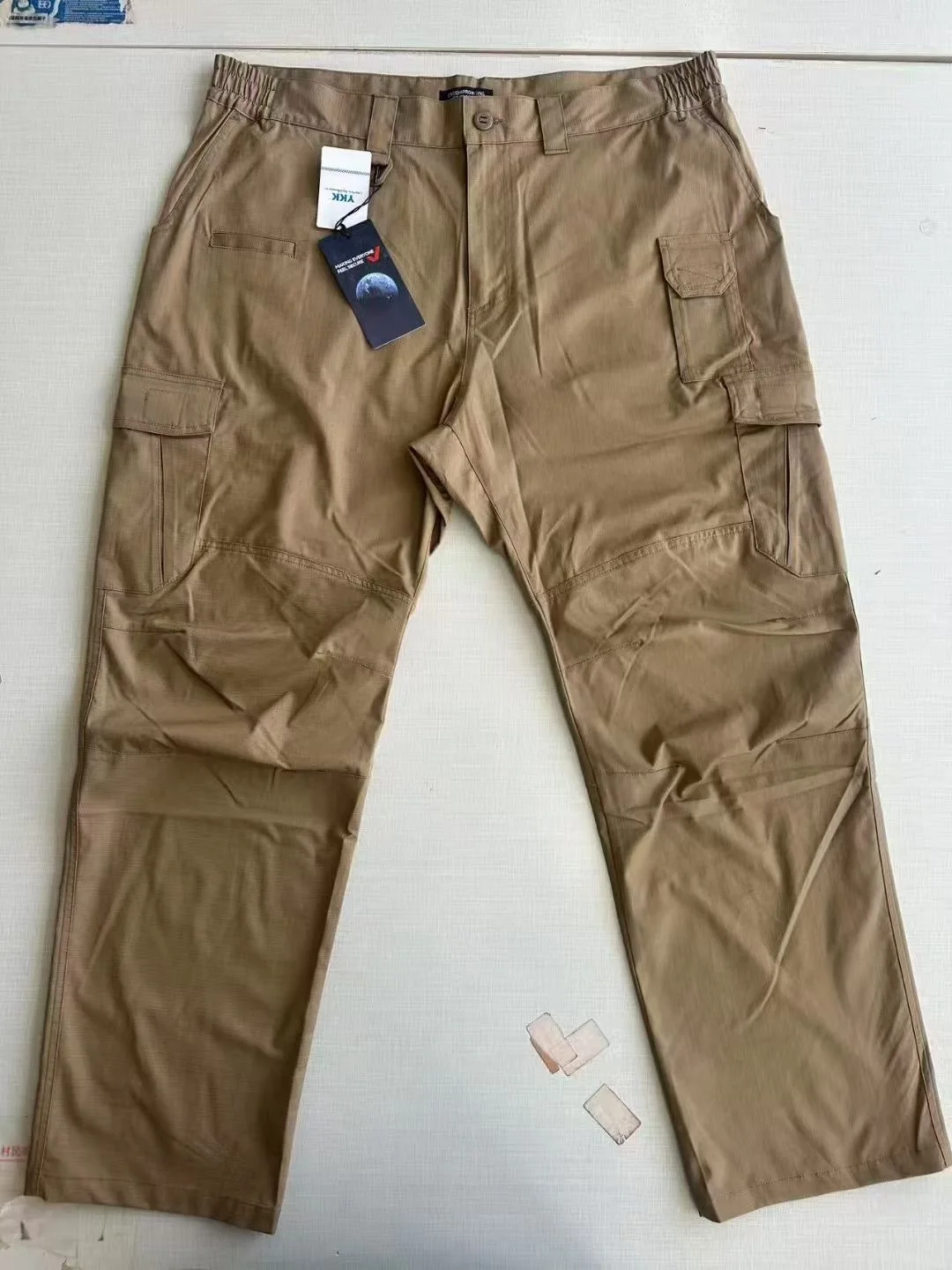 Pantalones tácticos elásticos ripstop caqui para senderismo y trabajo - imagen 4