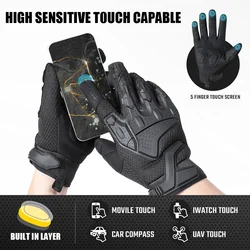 Guantes tácticos antideslizantes con pantalla táctil negro outdoor