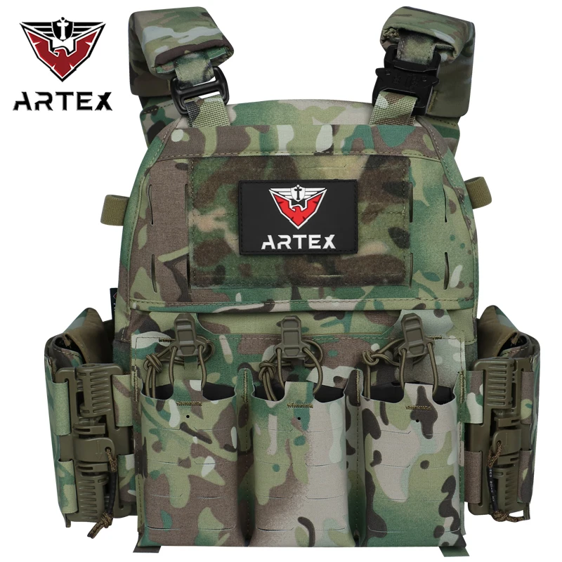 ARTEX Chaleco táctico portaplacas MOLLE nailon con liberación rápida