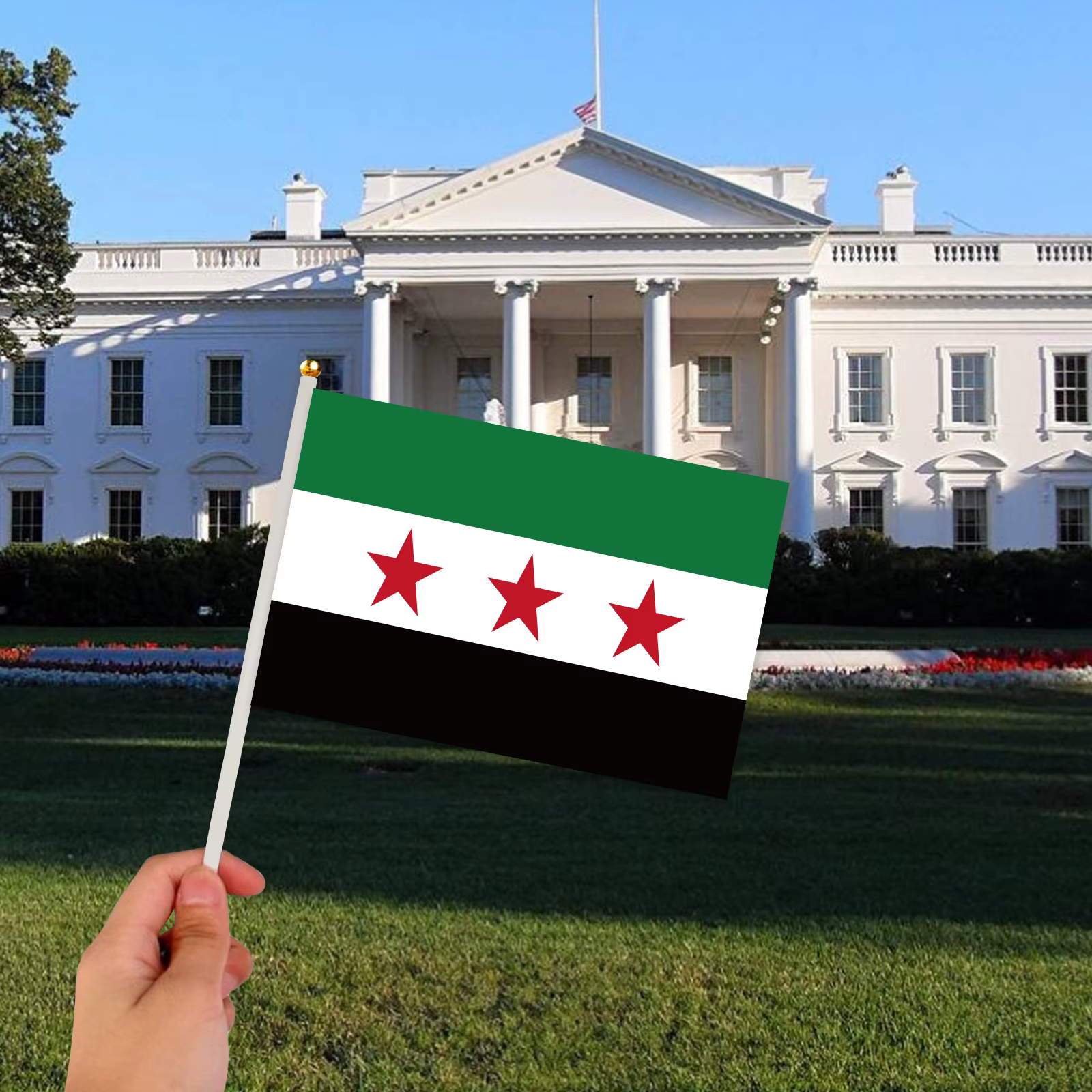 Parche táctico velcro bandera Siria – Estrellas bordadas - imagen 4