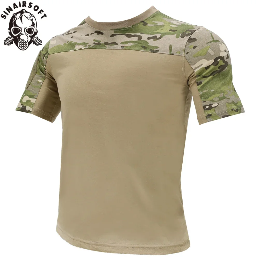 Camiseta táctica militar Multicam de secado rápido, manga corta