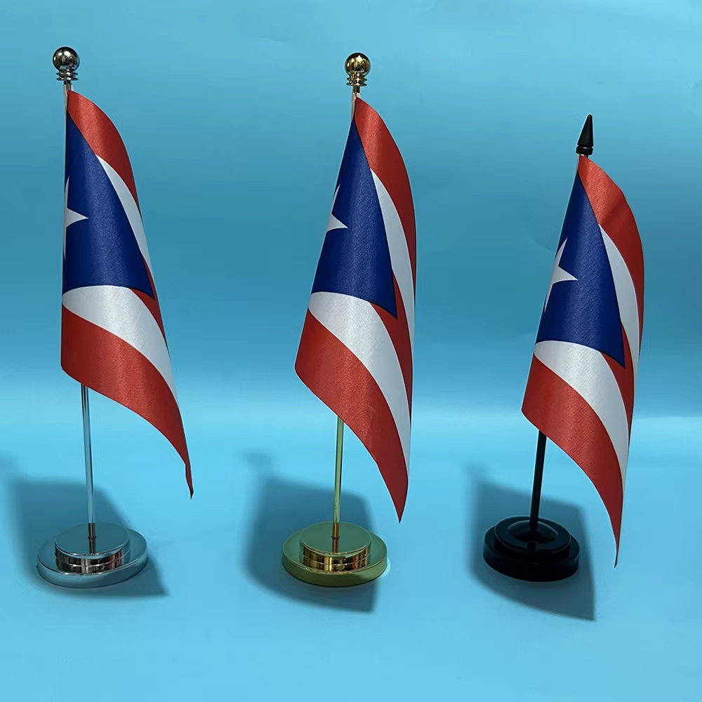 Bandera de Puerto Rico de poliéster para decoración de mesa - imagen 2
