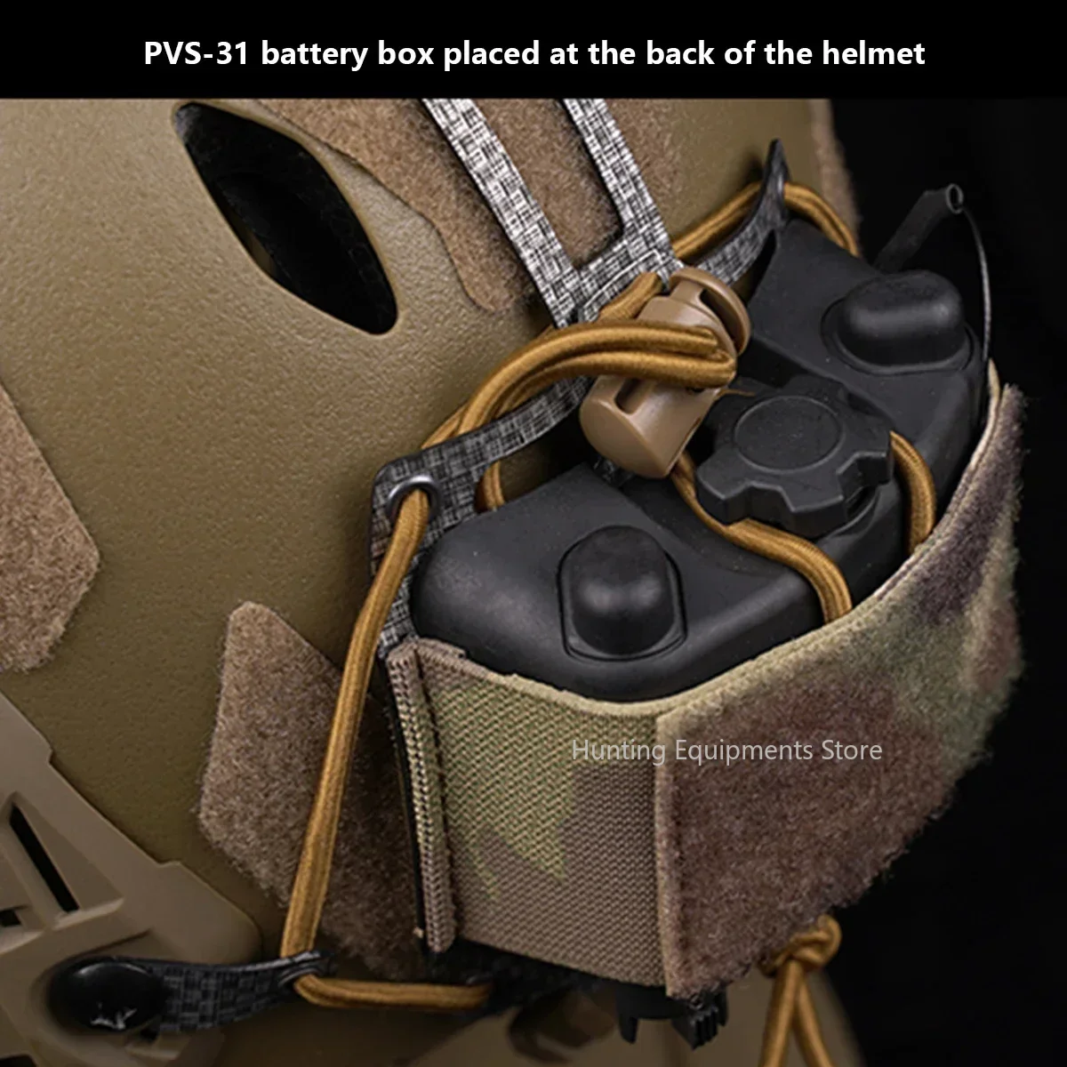 Batería táctica NVG PVS31 para casco airsoft con funda y retención - imagen 2