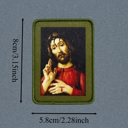 Parche táctico con velcro de gancho y bucle Jesucristo para chaleco