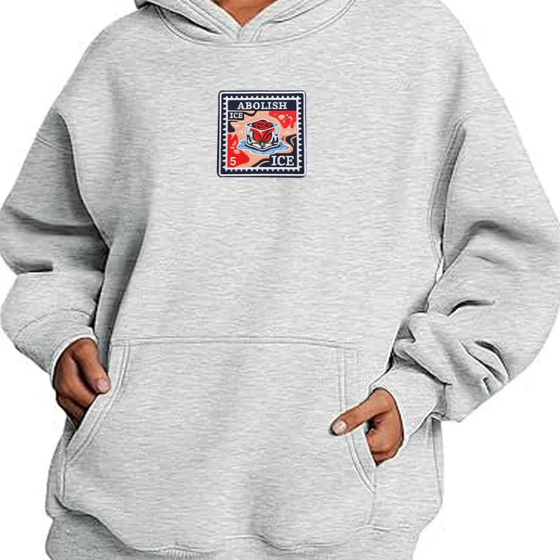 Abolish ICE Resist parche termoadhesivo bordado rosa para ropa - imagen 5