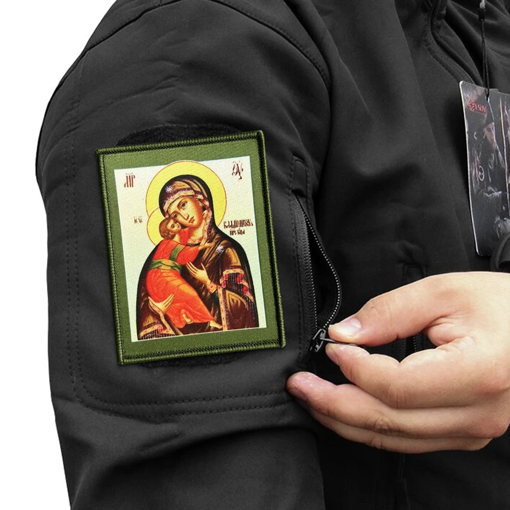 Parche termoadhesivo Virgen María ortodoxo Vladimir chaleco táctico