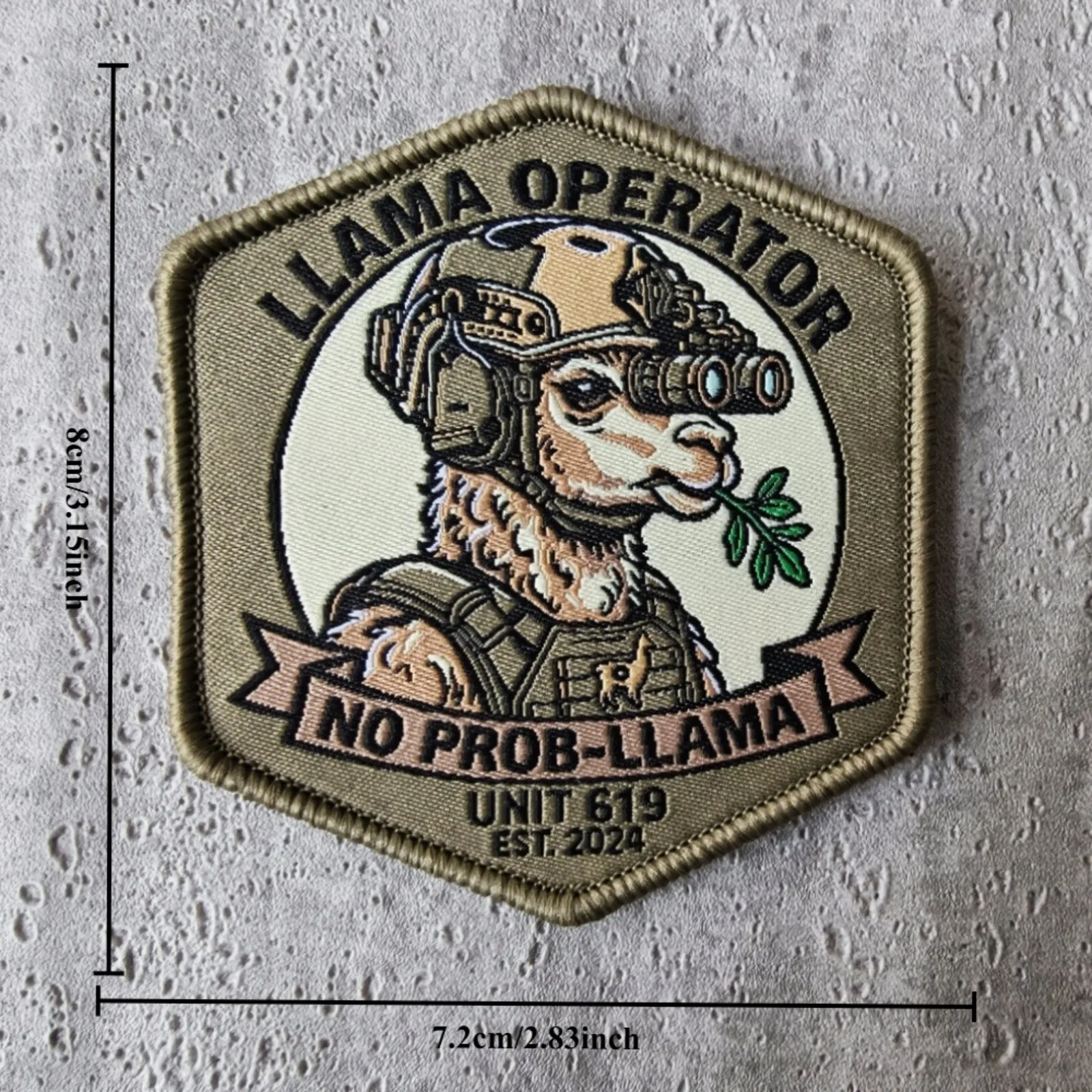 Parche táctico LLAMA OPERATOR de llama con velcro para mochila - imagen 4