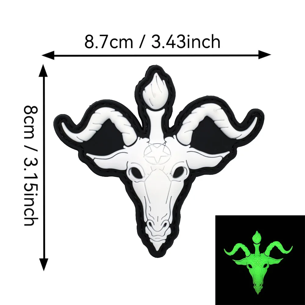 Parche táctico de goma PVC luminiscente Medusa Anubis para mochila - imagen 4