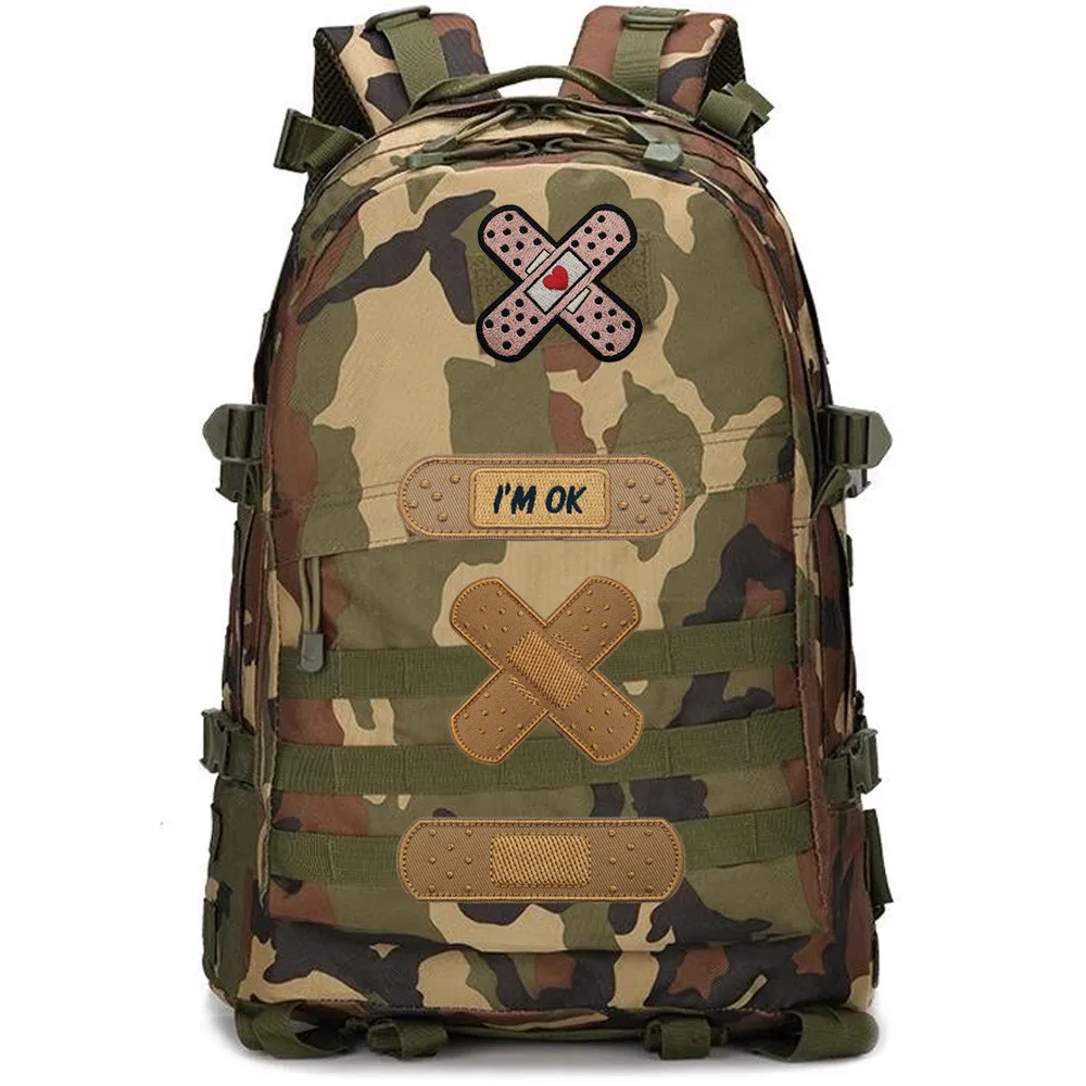 Parche bordado tela con tira adhesiva y gancho para mochila - imagen 2