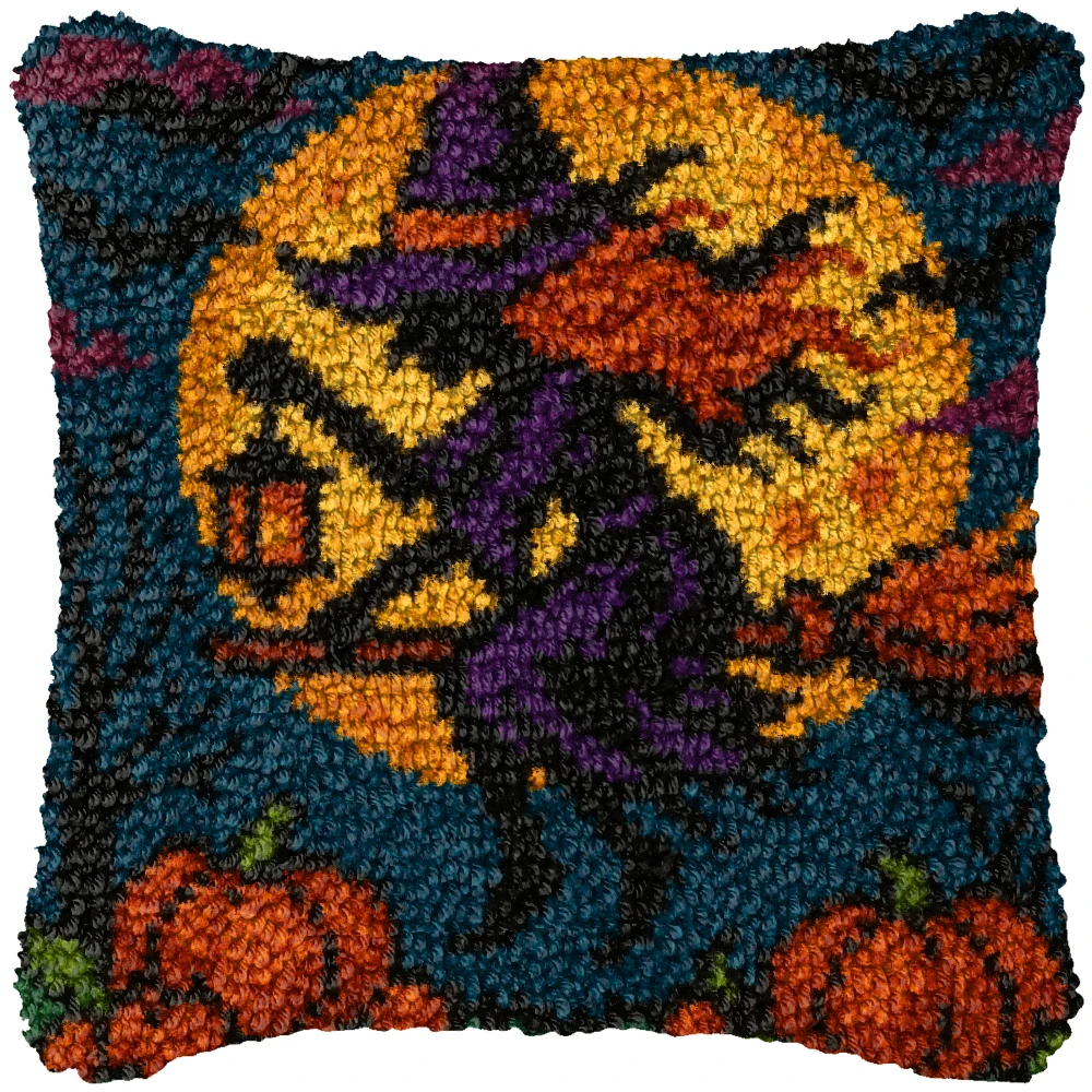 Kit de bordado DIY Halloween bruja, murciélago y calavera en casa - imagen 2