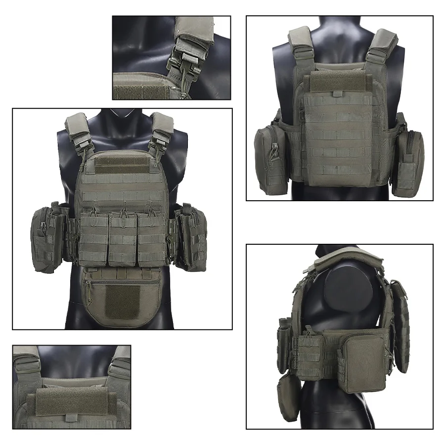 Chaleco MOLLE con triple bolsa de almacenamiento multifuncional - imagen 4