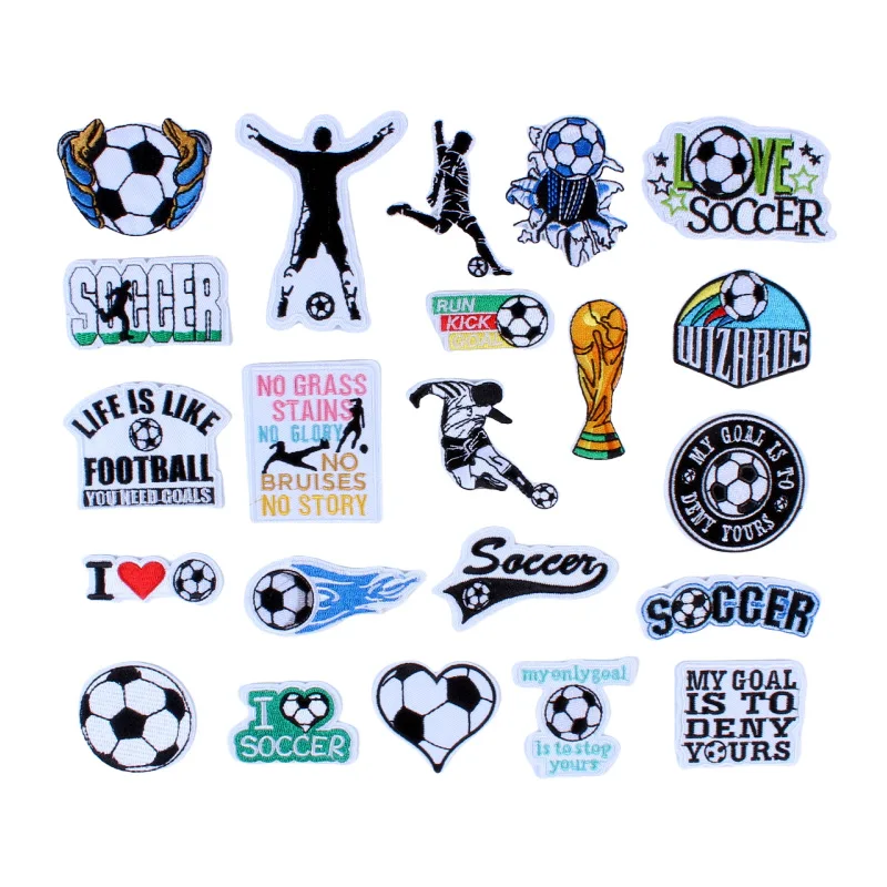 Parches bordados fútbol temáticos, termoadhesivos para ropa deportiva - imagen 2
