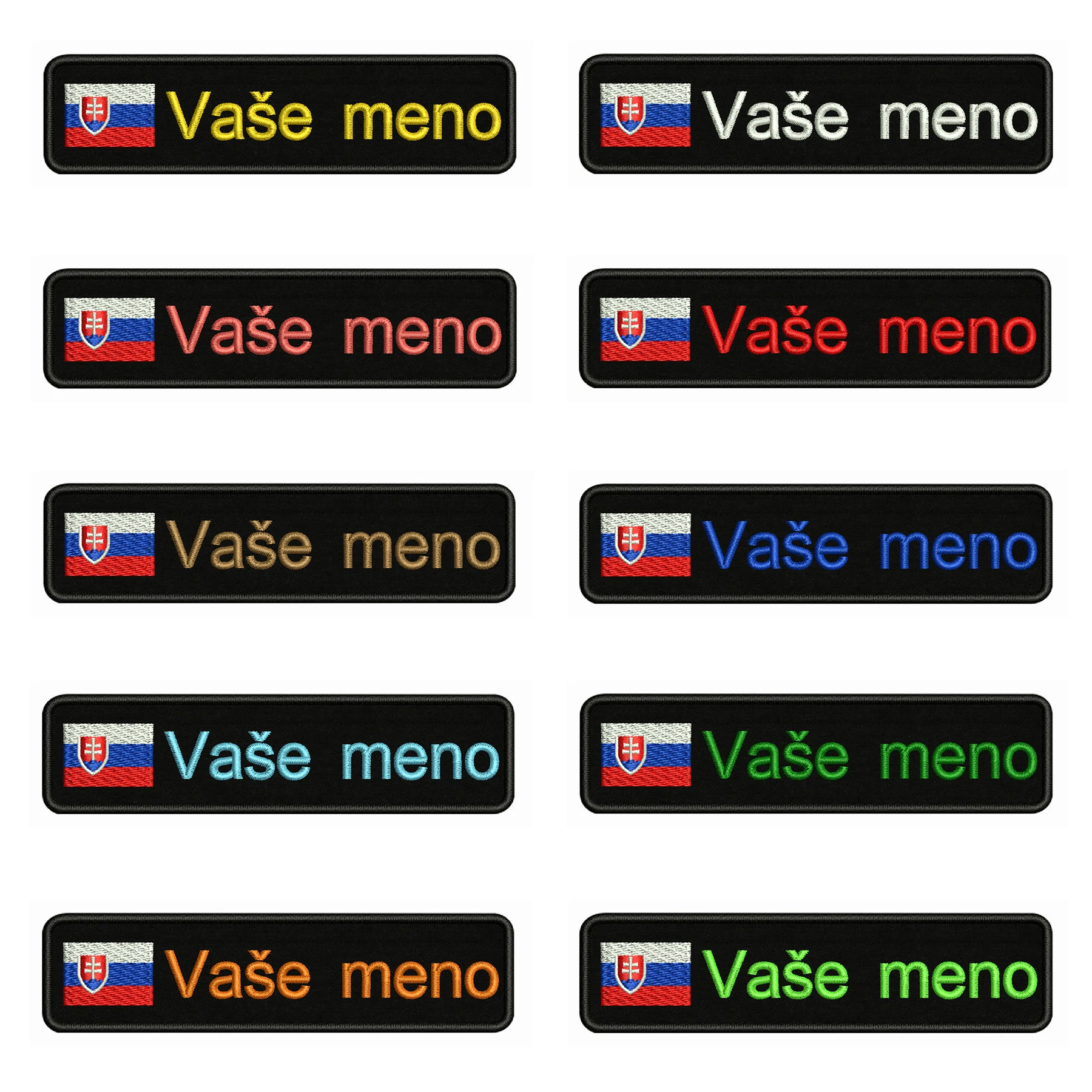 Parche bordado personalizado con nombre - Bandera Eslovaquia 10x2,5cm - imagen 4