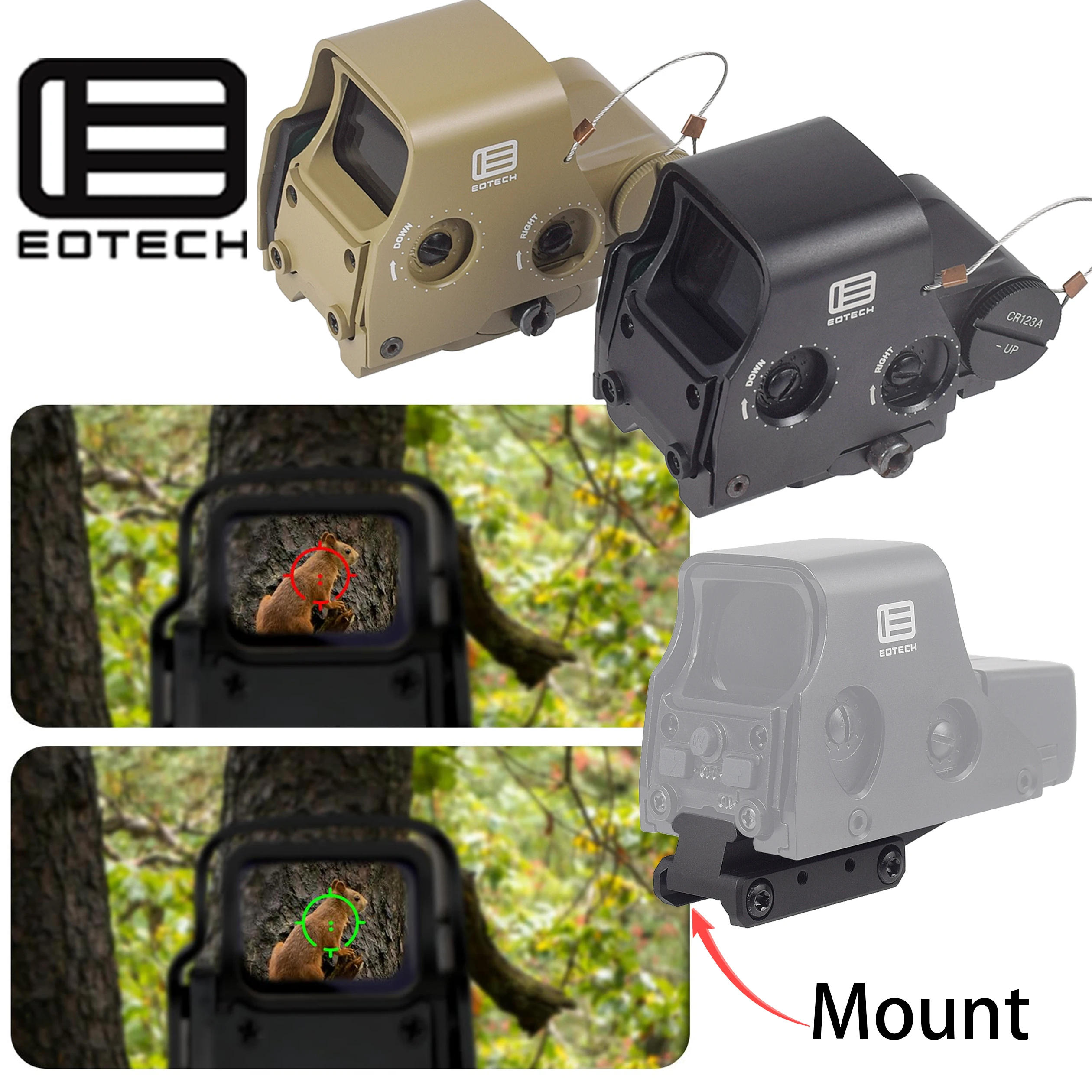 EOTech Soporte para Mira Holográfica punto verde/rojo rápido - imagen 4