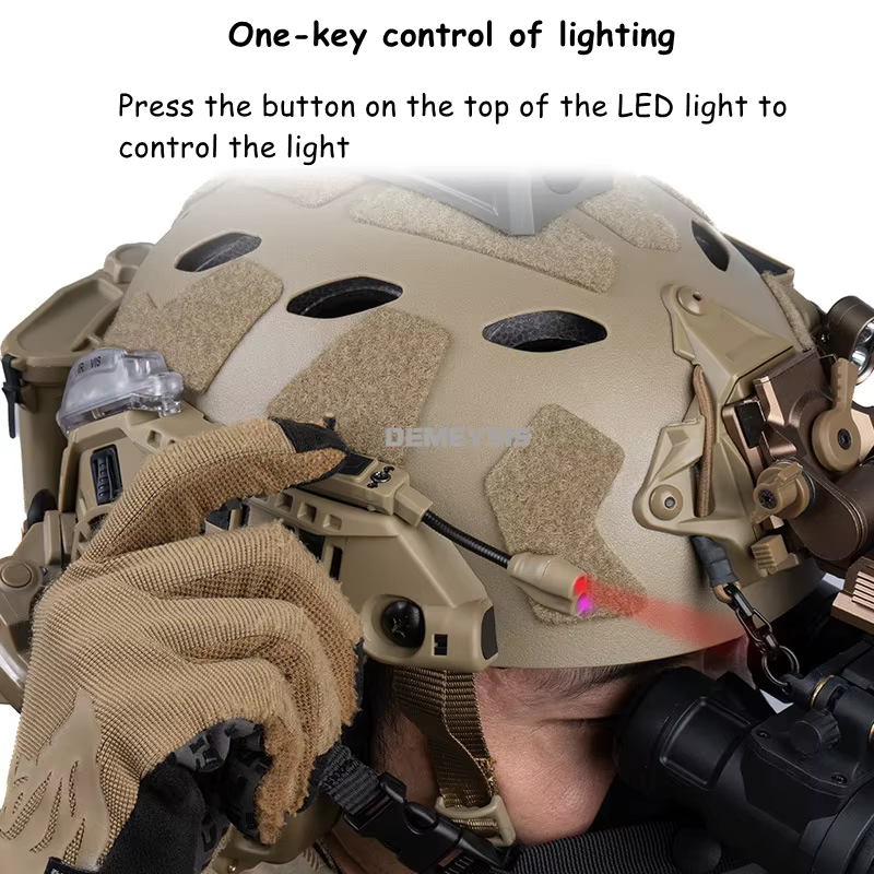 Luz LED para casco Airsoft con riel de arco roja/IR modular - imagen 2