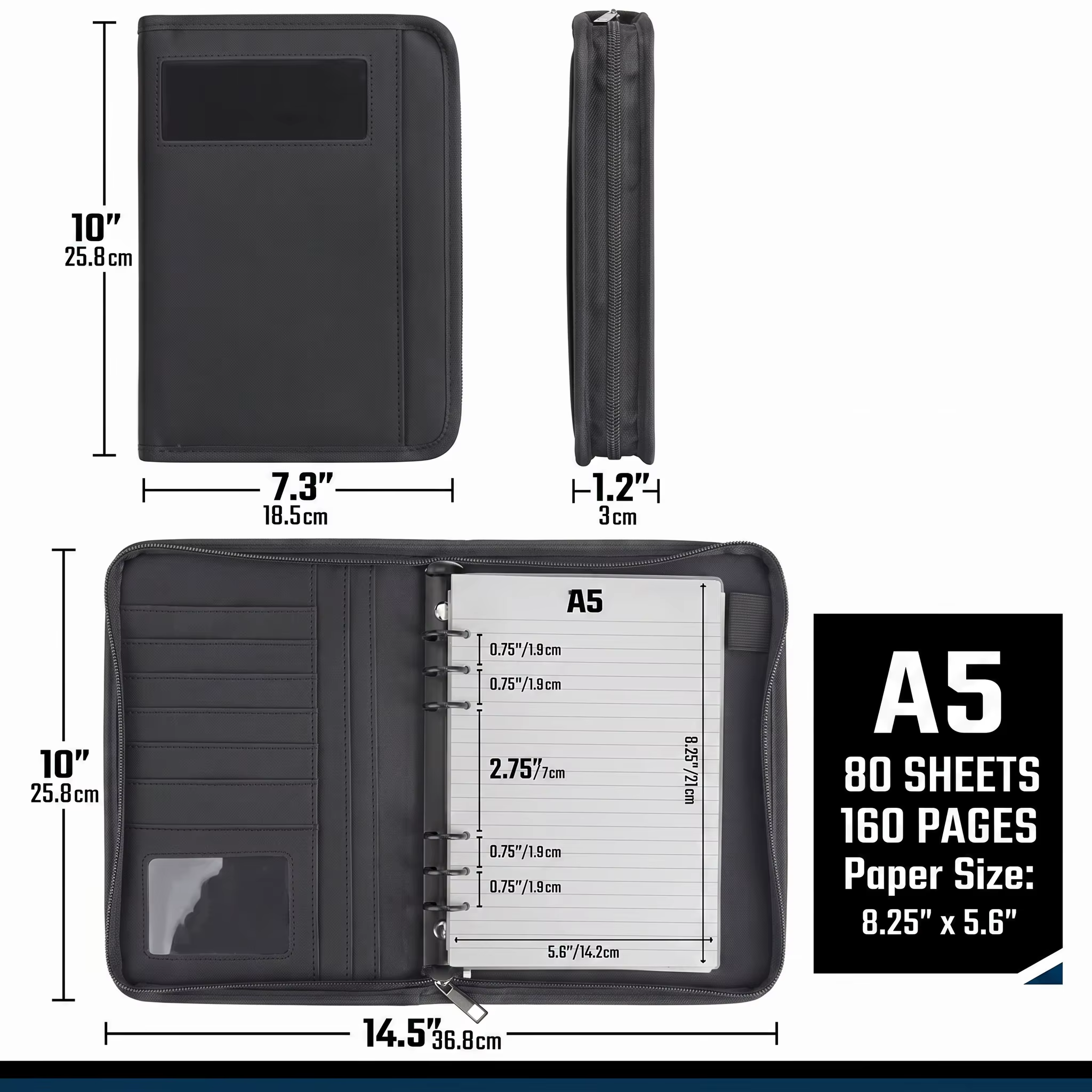 Cuaderno táctico de tapa dura con cierre y anillas recambio - imagen 2