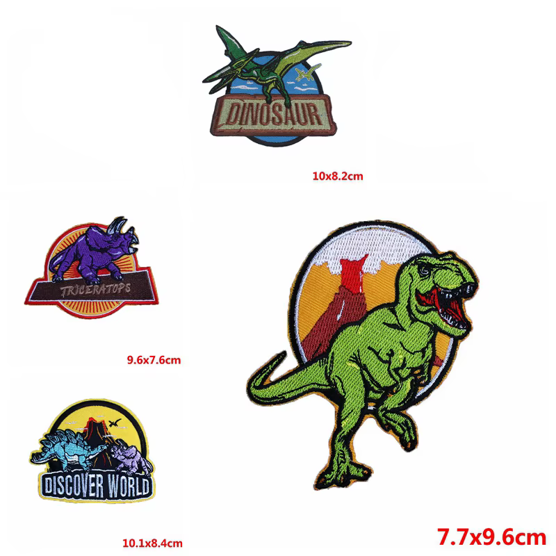 Parches bordados dinosaurio para planchar o coser en ropa - imagen 4