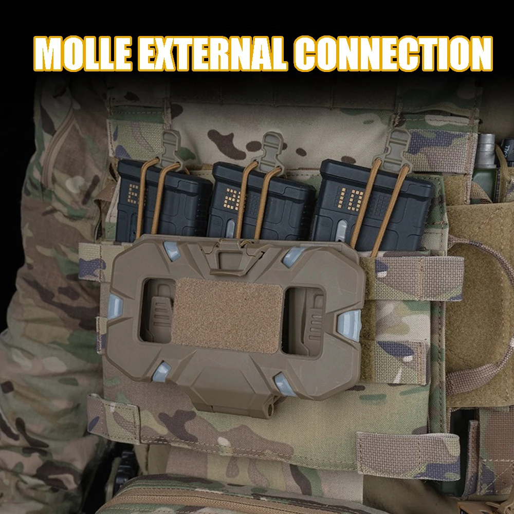 Plataforma táctica MOLLE con solapa frontal y cierre velcro