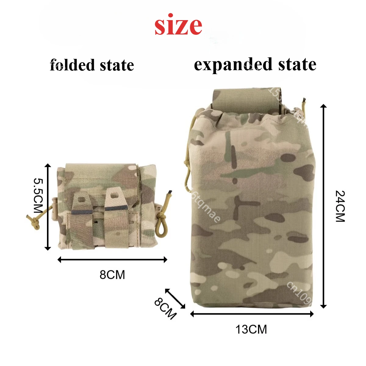 Green Ruins MC bolsa táctica MOLLE plegable mini camuflaje - imagen 4