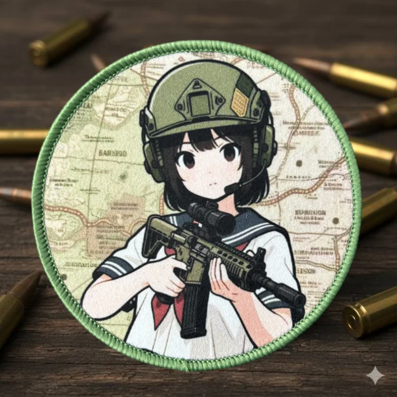 Parche táctico con chica estilo anime y velcro para chaqueta - imagen 5