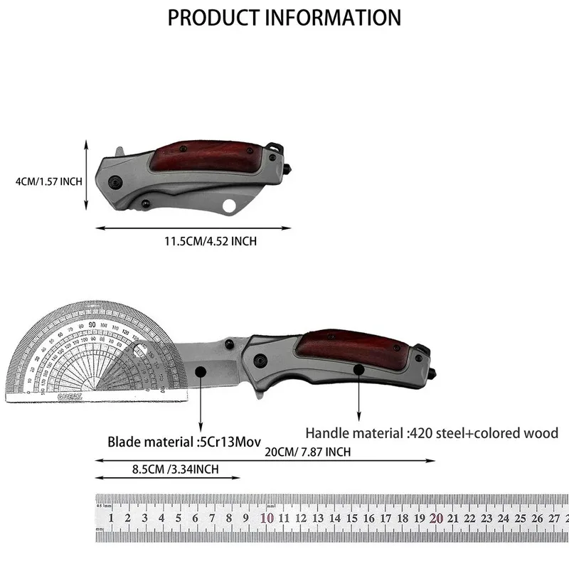 Cuchillo plegable EDC DA107 5Cr13Mov con clip de bolsillo - imagen 4