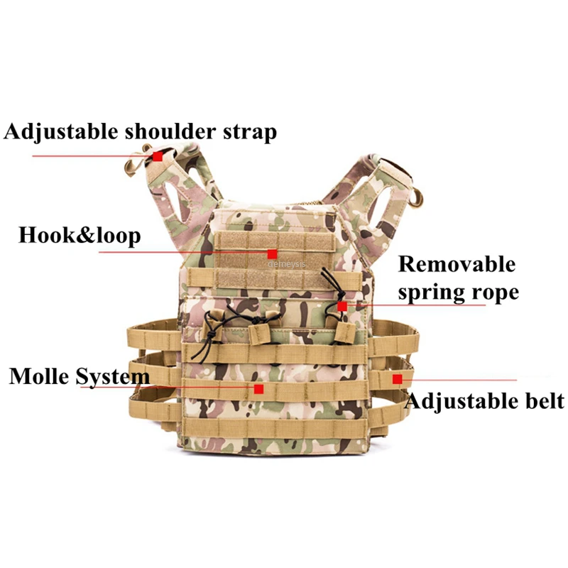 Chaleco táctico MOLLE portaplacas JPC para caza y tiro - imagen 5