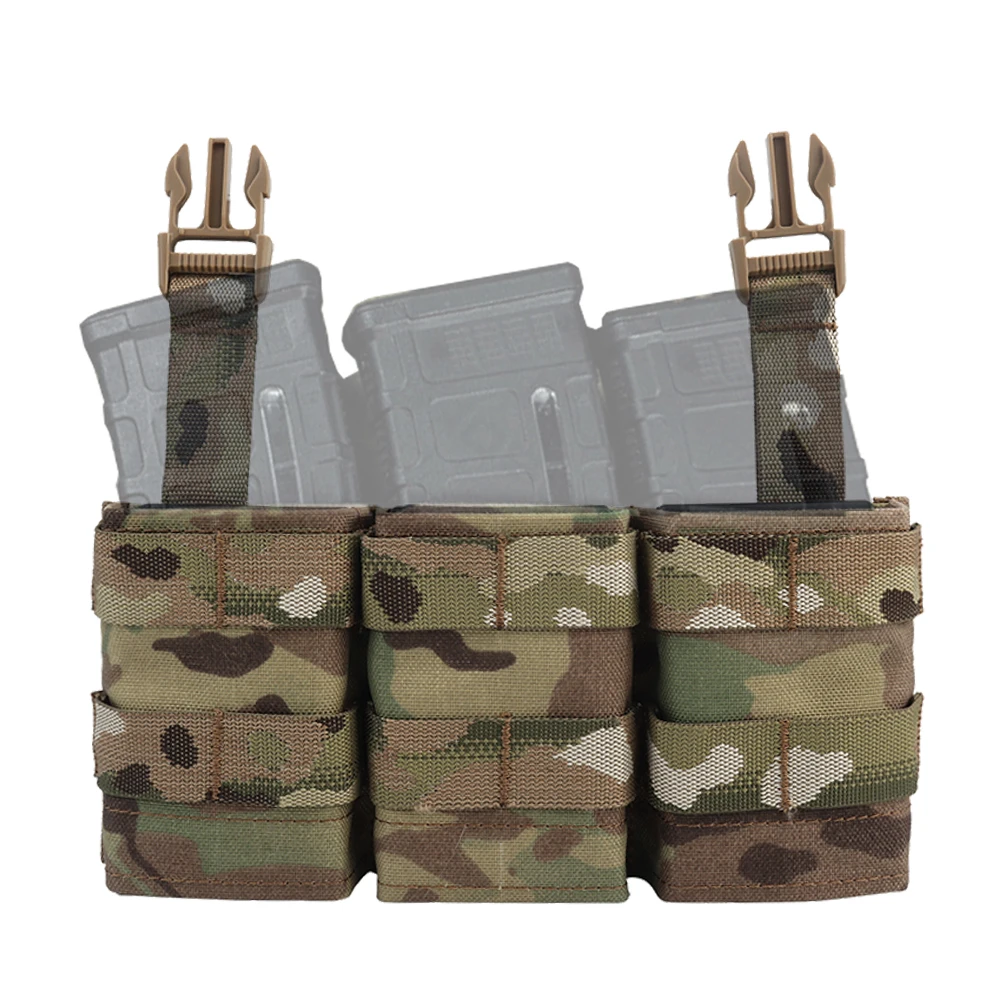 Panel frontal táctico con triple portacargador FAST 5.56 para airsoft y caza