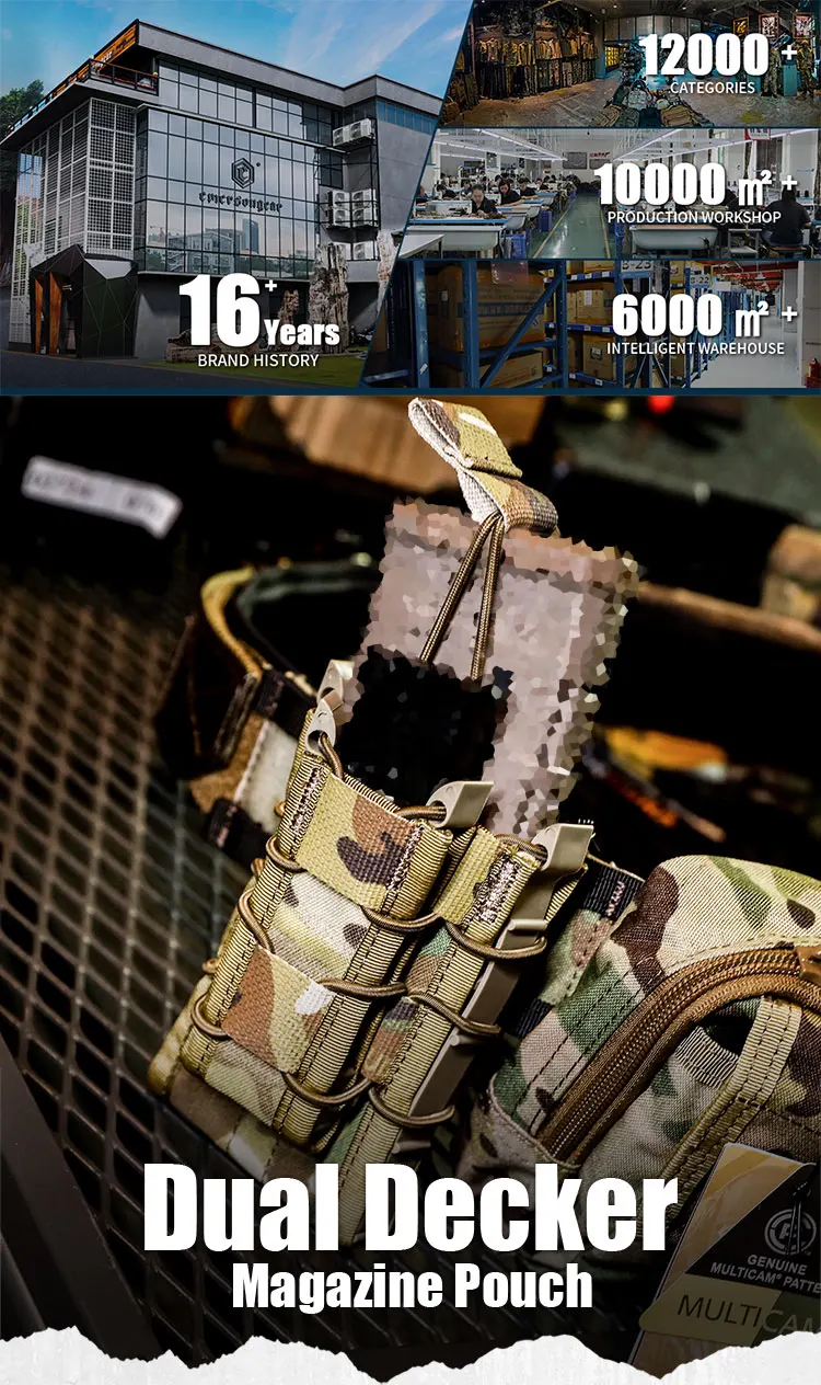 Bolsa táctica Emersongear MOLLE de tapa abierta