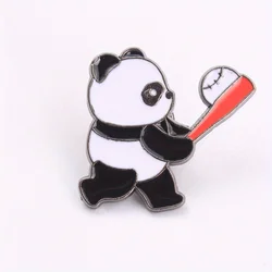 Panda Power Swing insignia táctica de béisbol esmalte degradado