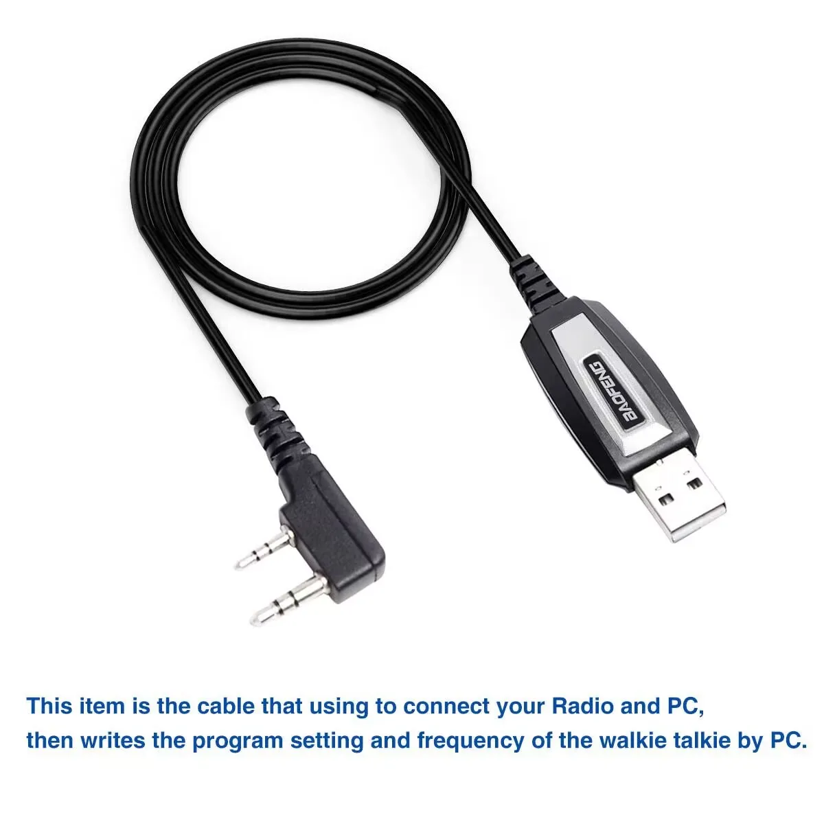 Radio y cable en uso