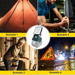 Makita luz de trabajo LED inalámbrica con USB para emergencia