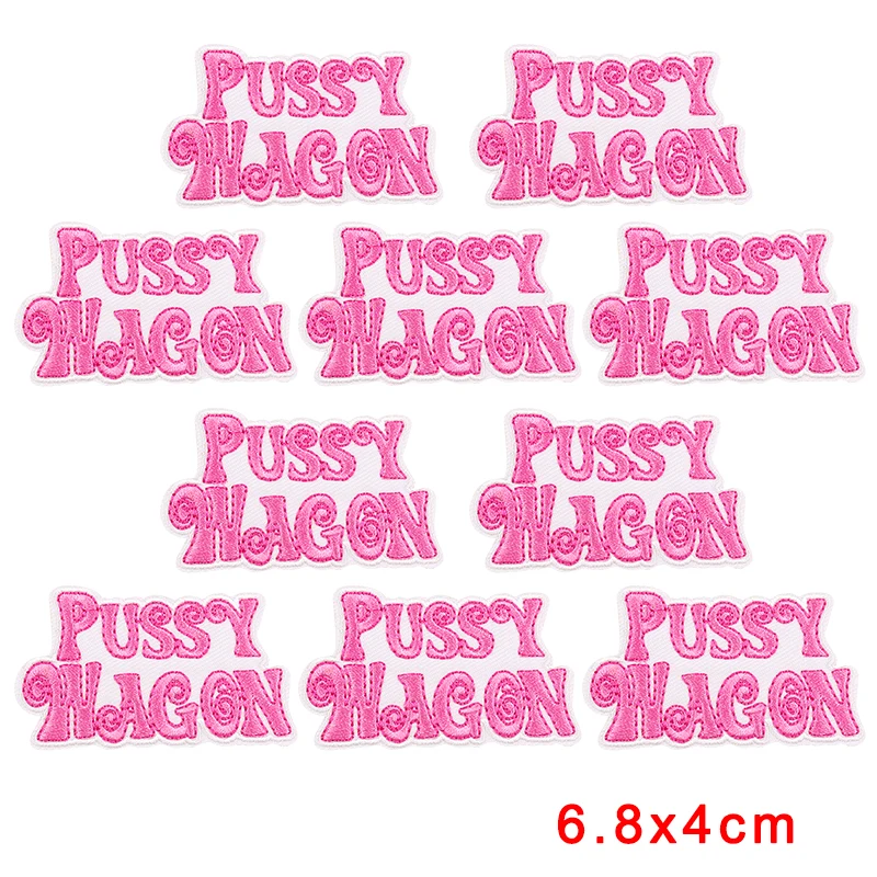 Parche termoadhesivo bordado letras rosadas para ropa táctica - imagen 3