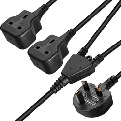 Adaptador divisor de enchufe tipo Y con cable corto