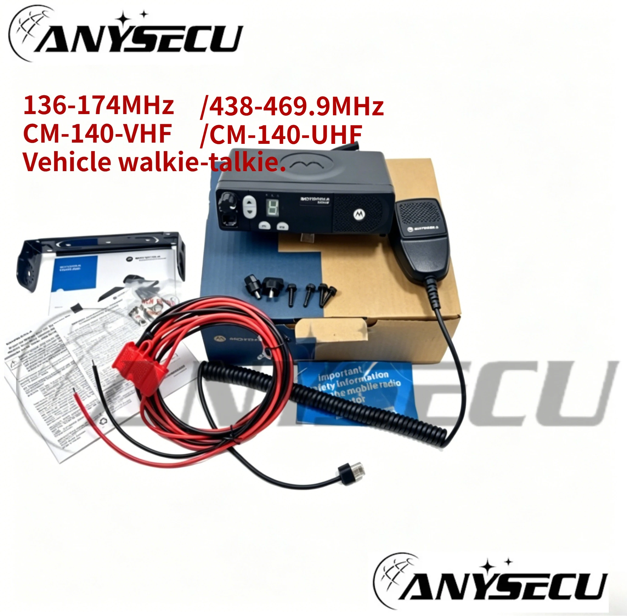 Radio móvil VHF/UHF Anysecu CM140 IP54 compatible Quick Call II - imagen 2