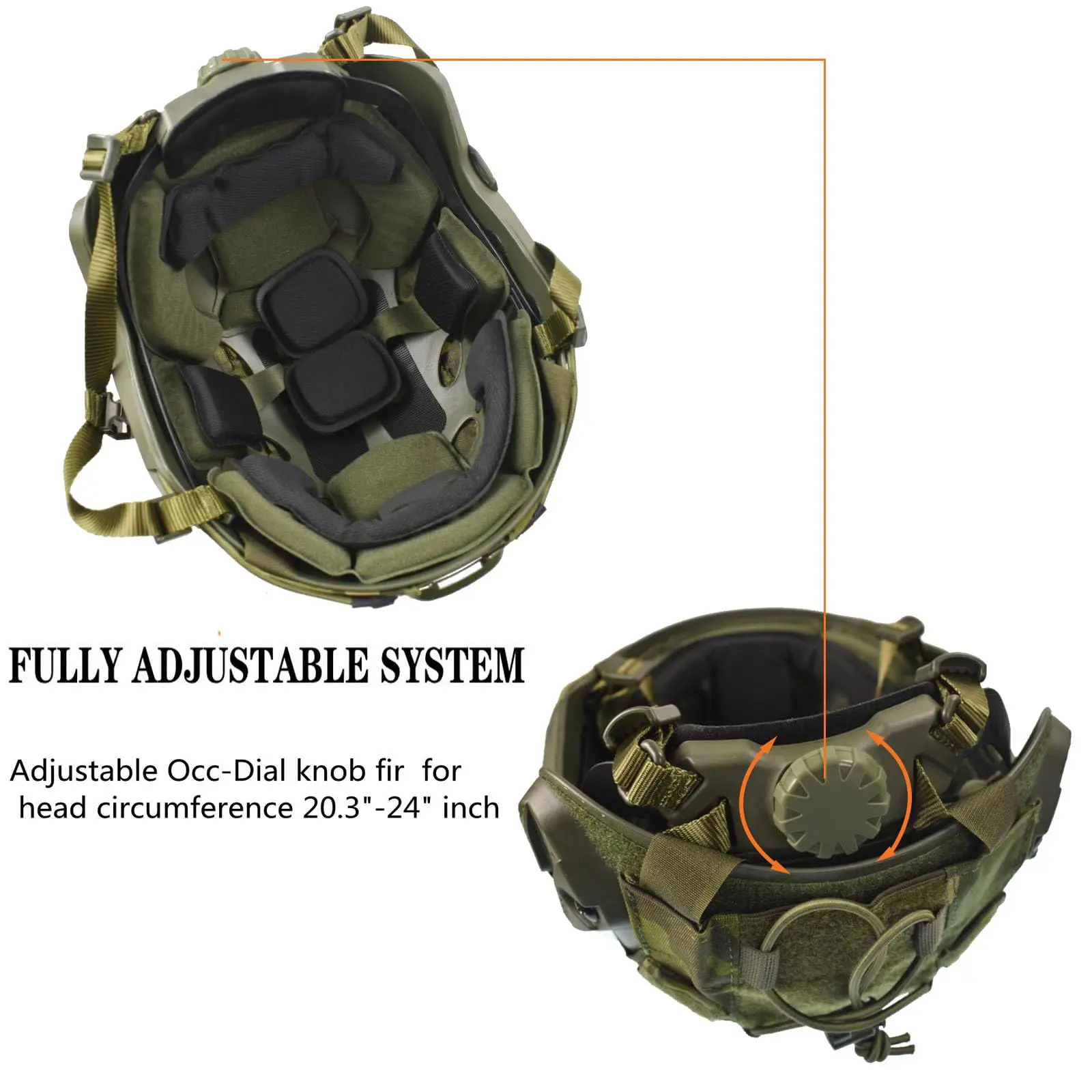 Casco táctico Airsoft rápido con auriculares y viscoespuma ajustable - imagen 4