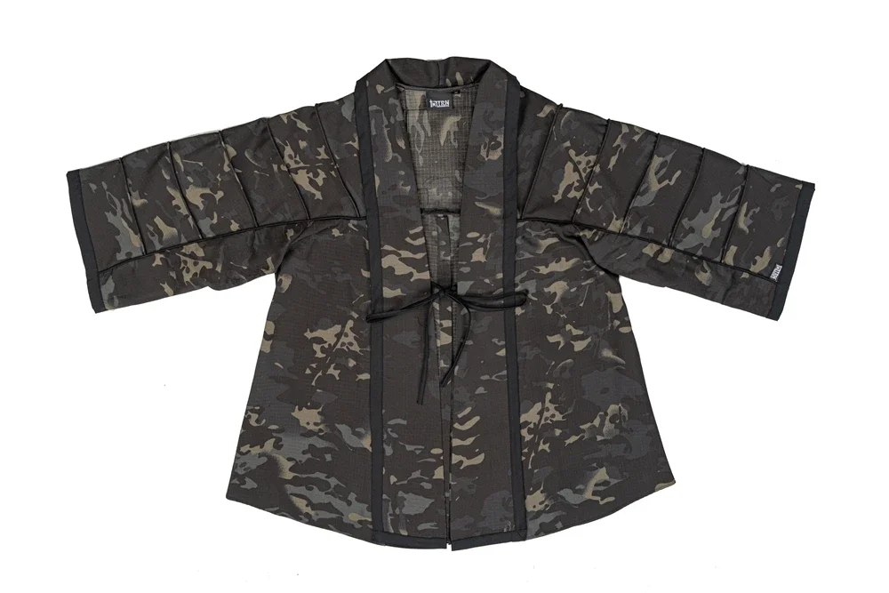 Chaqueta táctica airsoft Haori de caza con bordado mejorado color humo - imagen 5