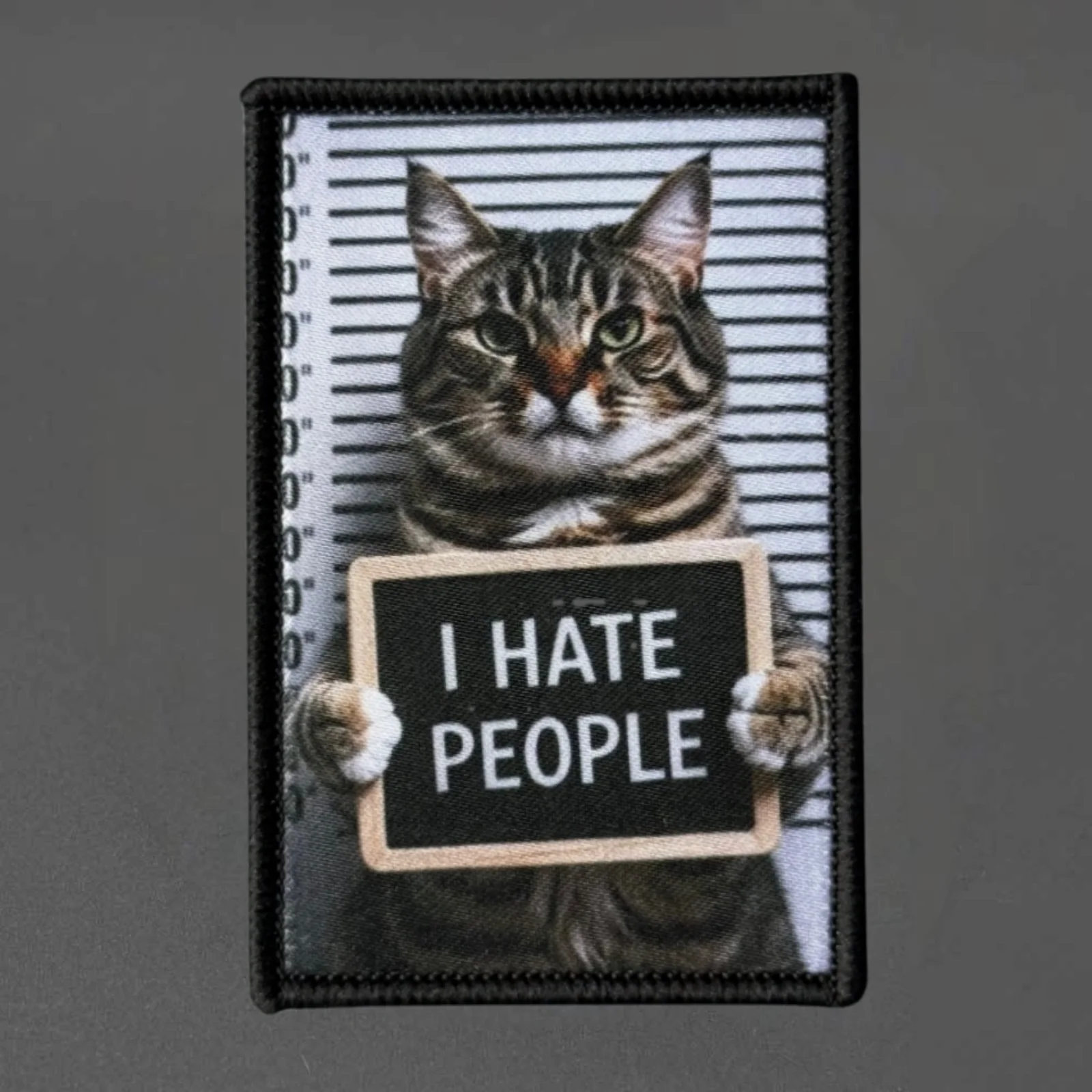 Parche de morale I HATE PEOPLE con gancho y bucle - imagen 2