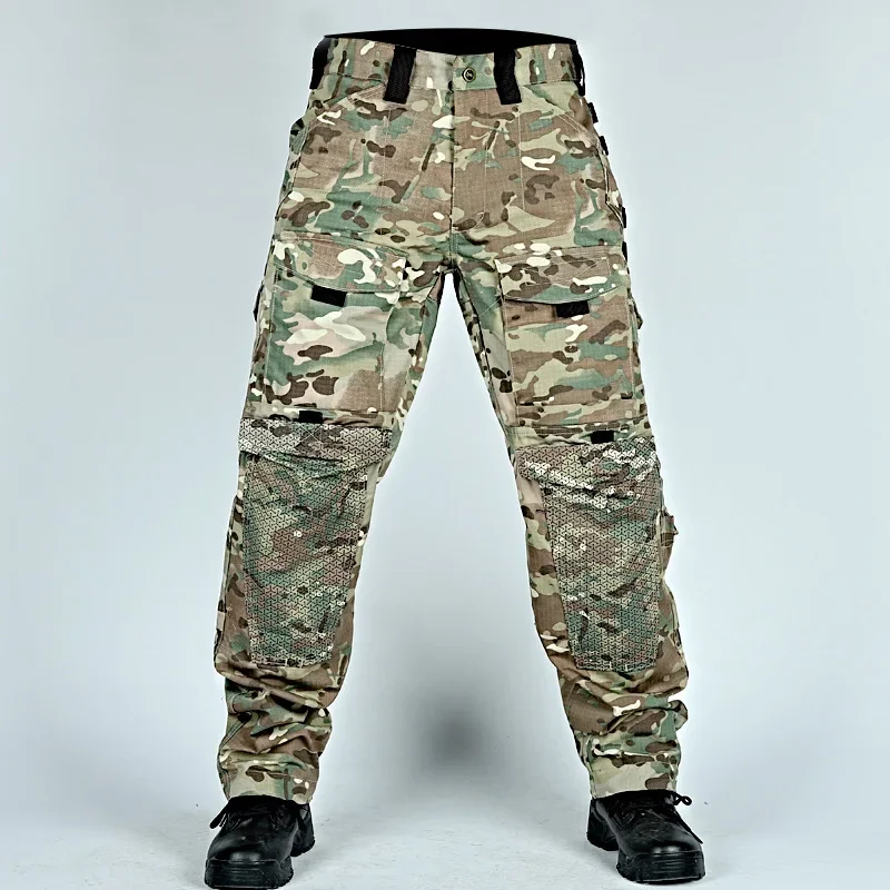 Pantalones cargo tácticos hombre MOLLE multibolsillos resistentes