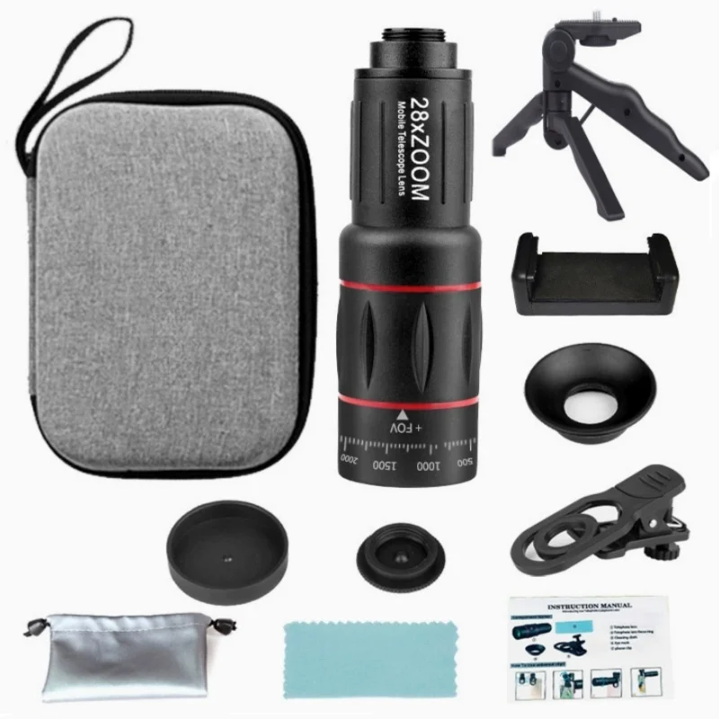 Lente telescópica para smartphone con clip, observación y camping - imagen 3