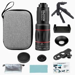 Lente telescópica para smartphone con clip, observación y camping